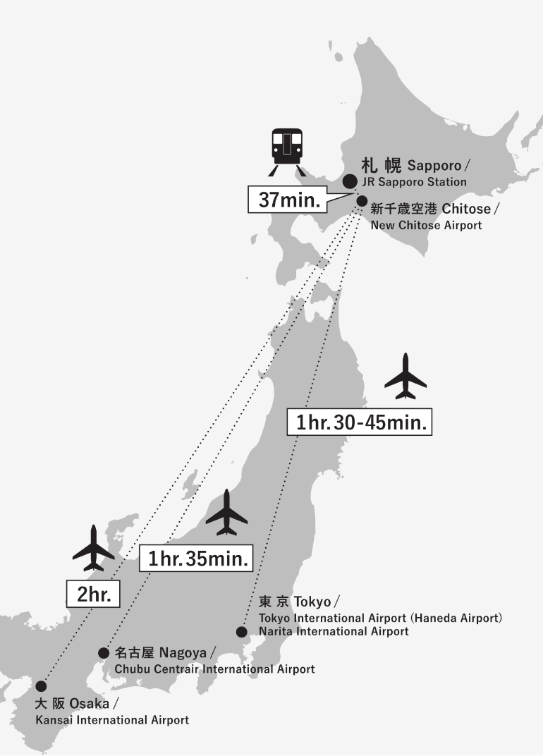 主要都市から札幌までのアクセス情報