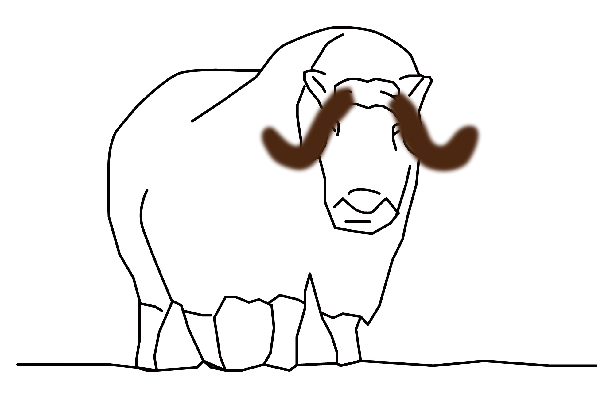 Image：<p>Drawing for 'Kitting horn cover for a muskox', 2020</p>
